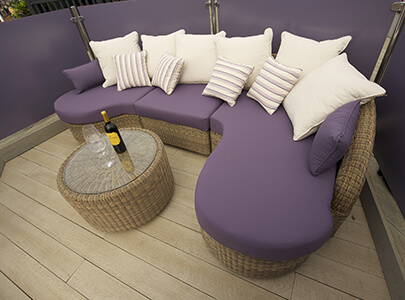 AB Sundecks Wood Effect Decking and Picket Purple Glass