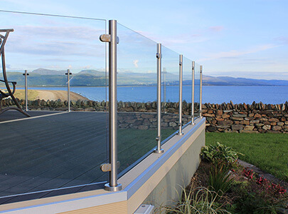 AB Sundecks Steel Glass Handrails overlooking the sea