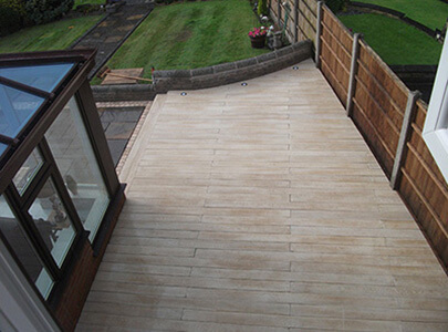 AB Sundecks Decking on side of the house with built in lighting